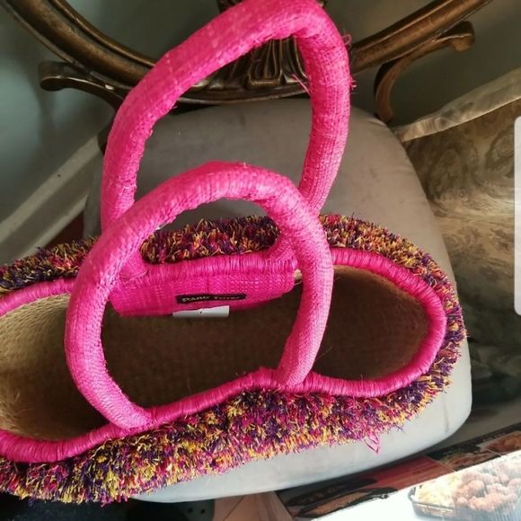 Women's Rare Runway Paris Tote Confetti Multicolored Rare Straw Raffia NWT - Picture 6 of 10